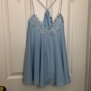 Light blue flowy tank